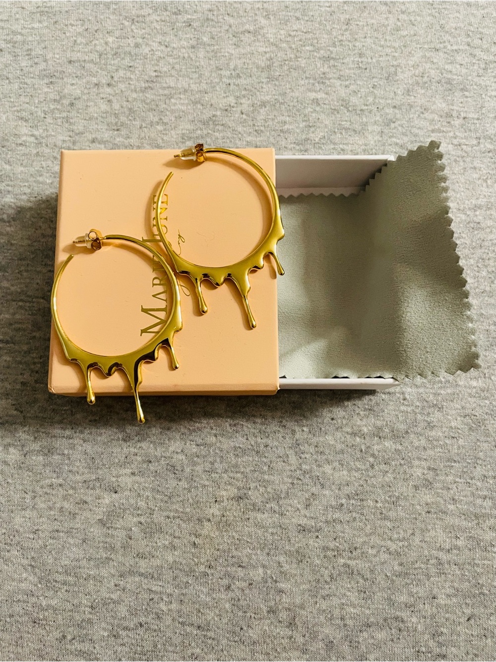 Gold Drip Hoop Earrings - Women Jewelry